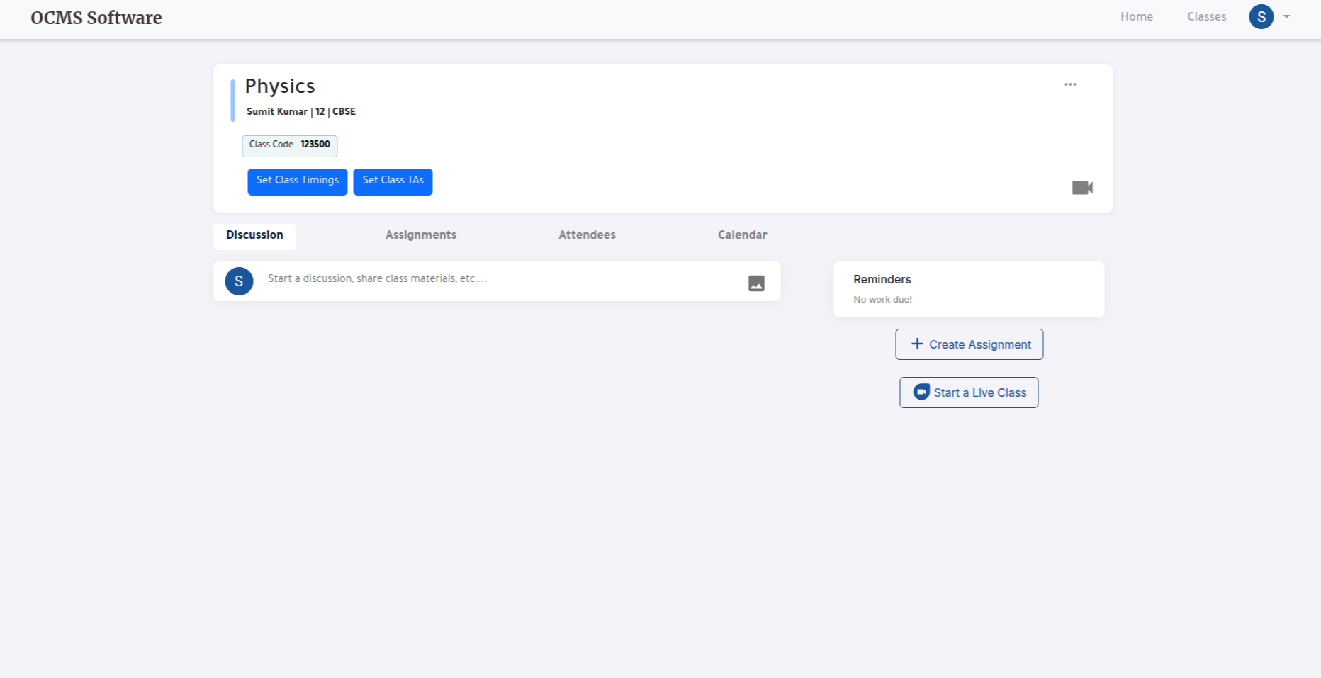 Online Classroom Management System preview image