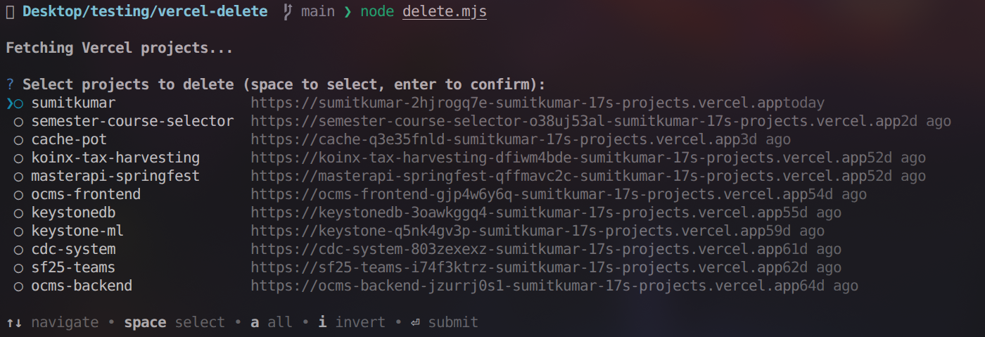 Vercel Delete preview image